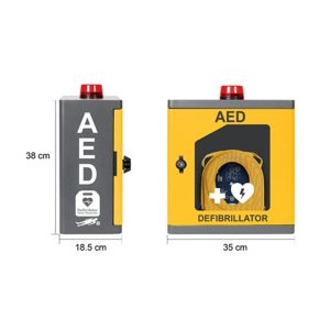 AED WALL CABINET WITH ALARM & STROBE LIGHT (ALUMINIUM)
