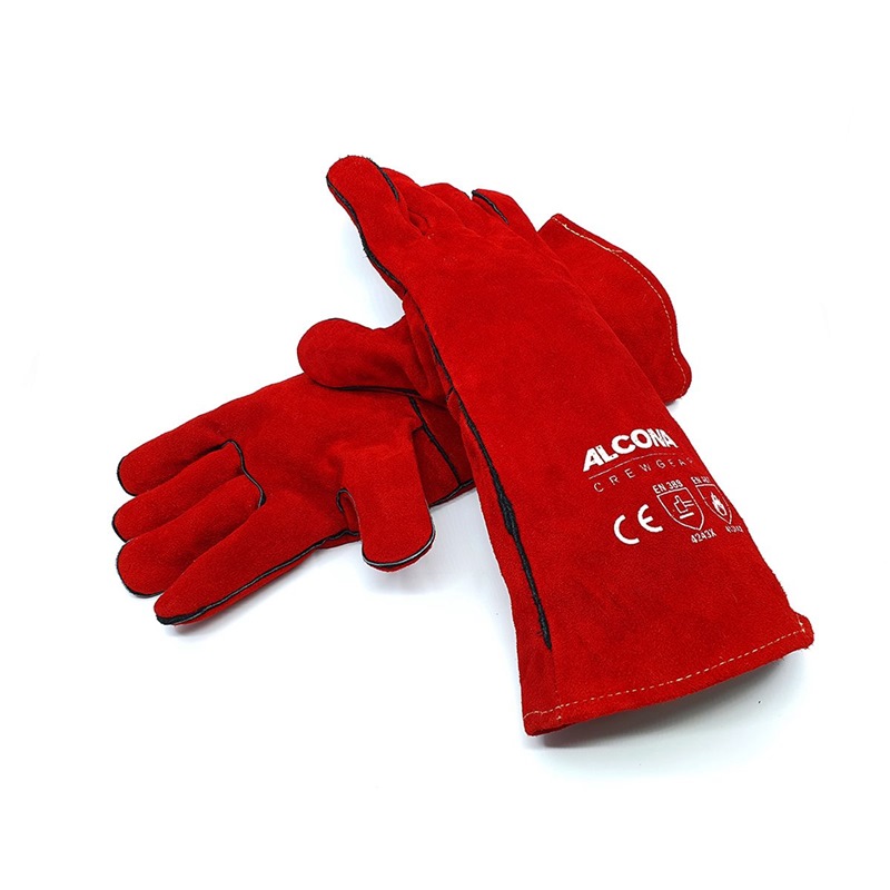 ALCONA 1K WELDER GLOVES LEATHER RED