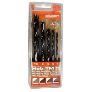 ALPEN HOLZ WOOD DRILL BIT SET 5PC-TM5 4 5 6 8 & 10.0MM