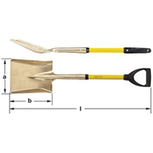 AMPCO NON-SPARKING SHOVEL W FIBREGLASS HANDLE S-84FG