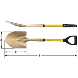 AMPCO NON-SPARKING SHOVEL W FIBREGLASS HANDLE S-83FG