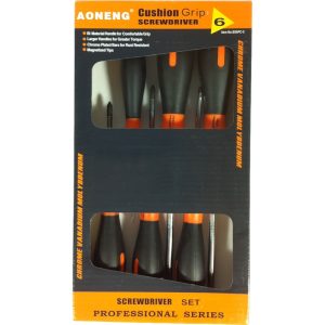 AONENG CUSHION GRIP SCREW DRIVER SET SD 6PC-X