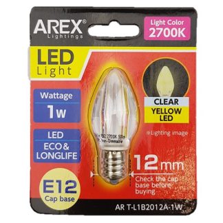 AREX AR T-L1B2012A-1W E12 2700K LED BULB YELLOW
