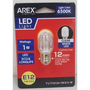 AREX AR T-L1T1612A-1W-W E12 6500K LED BULB WHITE