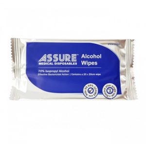 ASSURE 70% ALCOHOL WIPES IPAW2020, 20CM X 20CM, 100PC/BAG