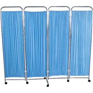 ASSURE HOSPITAL WARD SCREEN 2230(L)X1695MM(H)-4FOLD WITH BLUE CURTAIN WM900