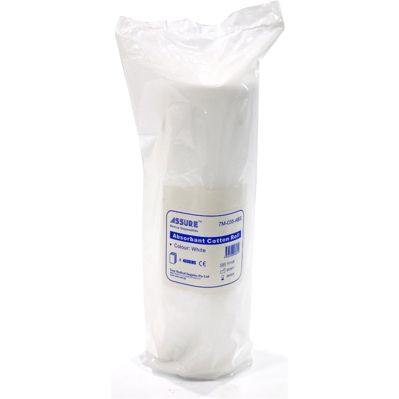ASSURE ABSORBENT WHITE COTTON ROLL 400G (7M-035-ABS)