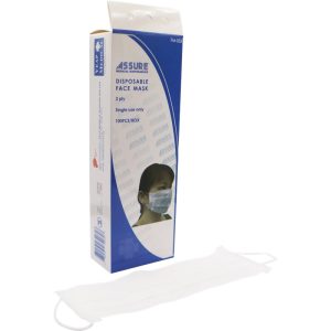 ASSURE FACE MASK PAPER 2-PLY 100'S/BOX