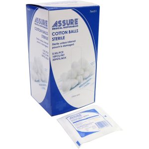 ASSURE COTTON BALL STERILE 0.5G 20PKT/BOX