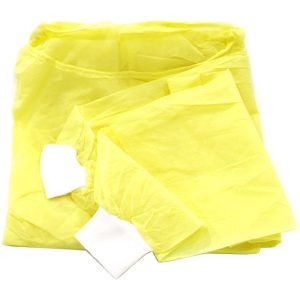 ASSURE ISOLATION GOWN WITH KNITTED CUFF 38G YELLOW 10'S/PKT