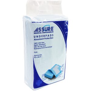 ASSURE UNDERPADS 43CMX60CM 4PLY TISSUE 20'S/PKT 15PKT/CTN