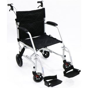 ASSURE SUPER LT WT SEMI STD TRANSPORT CHAIR 18" WITH 8" REAR WHEEL AR0194