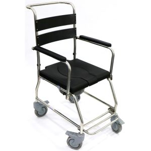 ASSURE COMMODE STAINLESS STEEL U SHAPE CHAIR WITH 4 LOCK AR0200