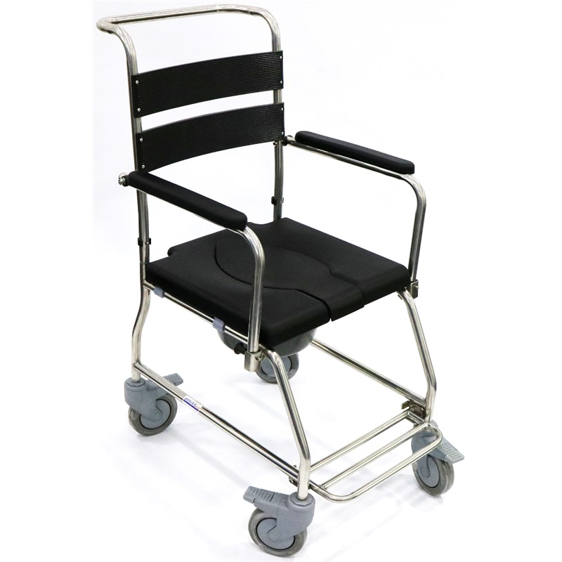 ASSURE COMMODE STAINLESS STEEL U SHAPE CHAIR WITH 4 LOCK AR0200