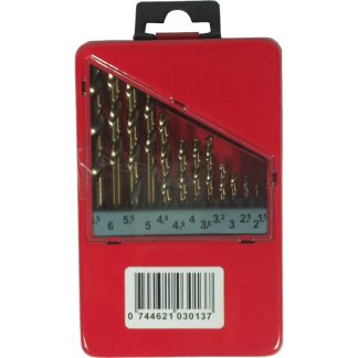 B&N COBALT HSS 13PC DRILL BIT SET 1.5~6.5MM W/ RED METAL BOX