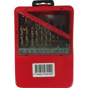 B&N COBALT HSS 19PC DRILL BIT SET 1.5~10.0MM W/ RED METAL BOX