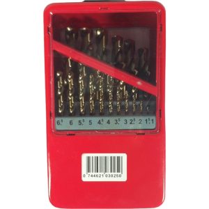 B&N COBALT HSS 25PC DRILL BIT SET 1.5~13.0MM W/ RED METAL BOX