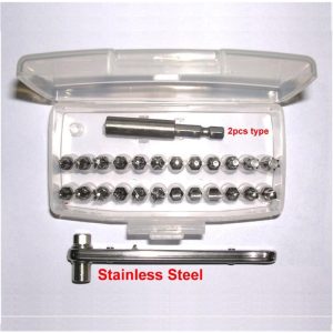 B&N MG 26PCS STAINLESS STEEL BITS SET,SS RATCHET WRENCH, BIT HOLDER Z26002S