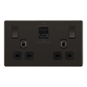 BG 13A DOUBLE SOCKET WITH 45W USB 1C1A FBN22UAC45B