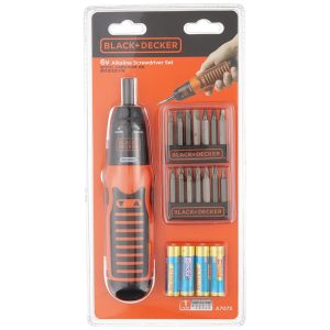BLACK AND DECKER 6V SCREWDRIVER SET WITH 14PCS BITS A7073-TW