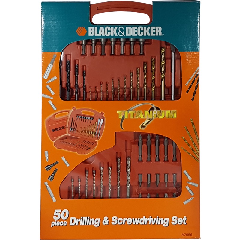 BLACK AND DECKER 50 PCS DRILLING & SCREWDRIVING SET A7066