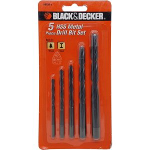 BLACK AND DECKER 5PC HSS DRILL BIT SET [4,5,6,8,10MM] A8030G