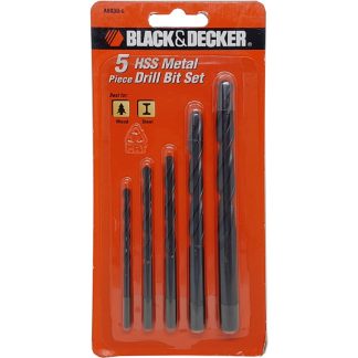 BLACK AND DECKER 5PC HSS DRILL BIT SET [4,5,6,8,10MM] A8030G
