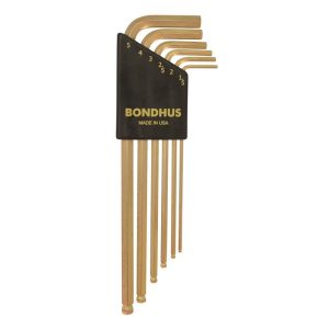 BONDHUS BALLPOINT HEX KEY 6PCS/SET (GOLD PLATED)-38046 BLX6MG