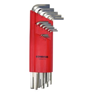 BONDHUS HEX KEY L-WRENCH SET LONG ARM CHROME 17195 (HLX15MB)