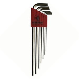 BONDHUS HEX KEY 6 PCS/SET(LONG CHROME) -17146 1.5 2 2.5 3 4 5MM