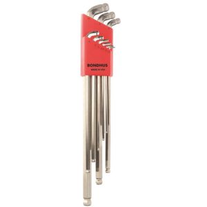 BONDHUS DOUBLE BALL END L-WRENCHES SET (SDBLX9MBXL) 9PCS CHROME 77099