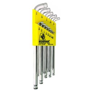 BONDHUS DOUBLE BALL END L-WRENCHES SET (SDBLX13BXL) 13PCS CHROME 77037