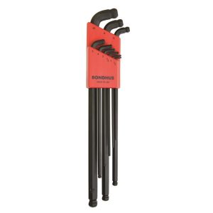 BONDHUS DOUBLE BALL END L-WRENCHES SET (SDBLX9XL) 9PCS BLACK 67099