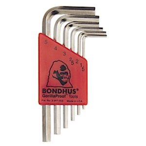BONDHUS HEX KEY SET L WRENCH (HLX6MSB) SHORT-CHROME 6PC 16246