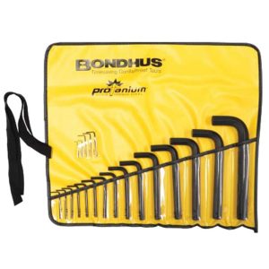 BONDHUS HEX KEY L-WRENCH VINYL POUCH SET (SHORT ARM) 12348