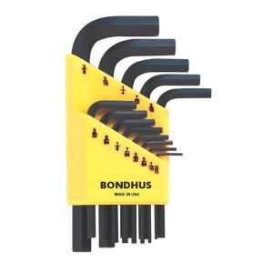BONDHUS HEX KEY SET L WRENCH (HLX13S) SHORT-BLACK 13PC 12237