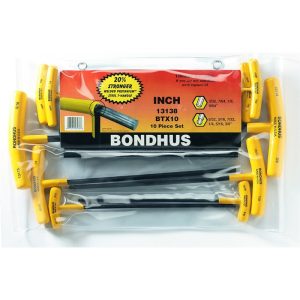 BONDHUS T-HANDLE BALLDRIVER-10PC 13138 ( BTX10 ) 3/32" TO 3/8"