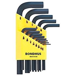 BONDHUS HEX KEY SET L WRENCH (HLX12S) SHORT-BLACK 12PC 12236