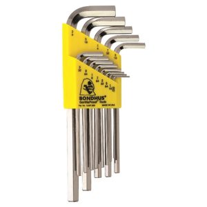 BONDHUS HEX KEY SET L WRENCH (HLX12B) 12PCS CHROME 16136