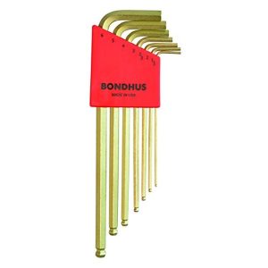 BONDHUS BALLPOINT HEX KEY 7PCS/SET (GOLD PLATED)-38092 BLX7MG 1.5-6MM