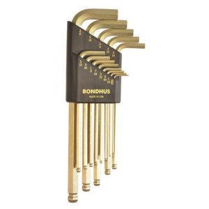 BONDHUS BALLPOINT HEX KEY 10PCS/SET (GOLD PLATED)-37938 BLX10G