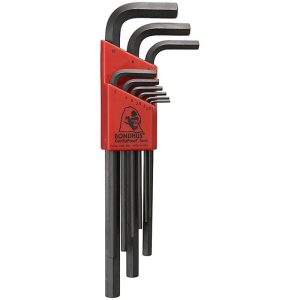 BONDHUS HEX KEY SET L WRENCH (HLX9M) BLACK 9PC 12199