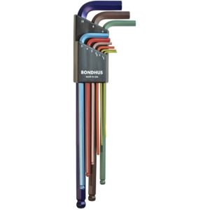 BONDHUS BALLPOINT WRENCH SET 9PC 69699 1.5-10MM (BLX9MXLCG) COLOUR TYPE