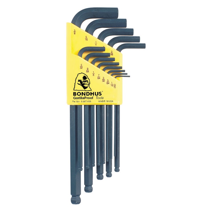 BONDHUS BALLPOINT HEX KEY SET (BK)-10937 (0.50-3/8)-13PCS BLX13
