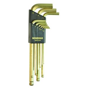 BONDHUS BALLPOINT WRENCH SET 9PCS 38099  1.5MM - 10MM GOLD PLATED