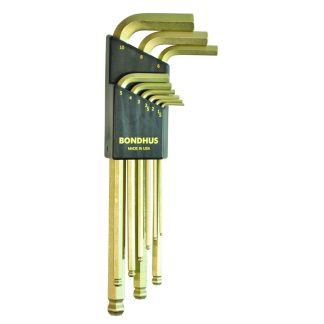 BONDHUS BALLPOINT WRENCH SET 9PCS 38099  1.5MM - 10MM GOLD PLATED