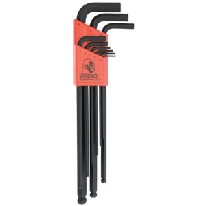 BONDHUS BALLPOINT WRENCH SET 9PC 16099 1.5-10MM (BLX9MXL) BLACK