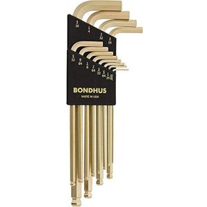 BONDHUS BALLPOINT HEX KEY 12PCS/SET (GOLD PLATED)-37936 BLX12G