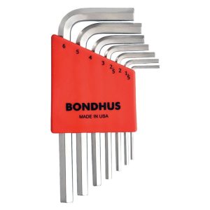 BONDHUS HEX KEY SET L WRENCH (HLX7MSB) SHORT-CHROME 7PC 16292