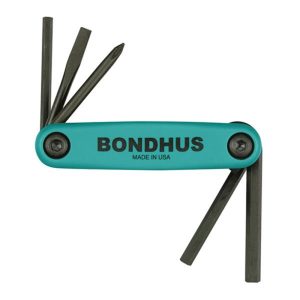 BONDHUS FOLD-UP HEX KEY SET [(-)3/16", #1. HEX: 4 , 5, 6 MM] 5PC -12540